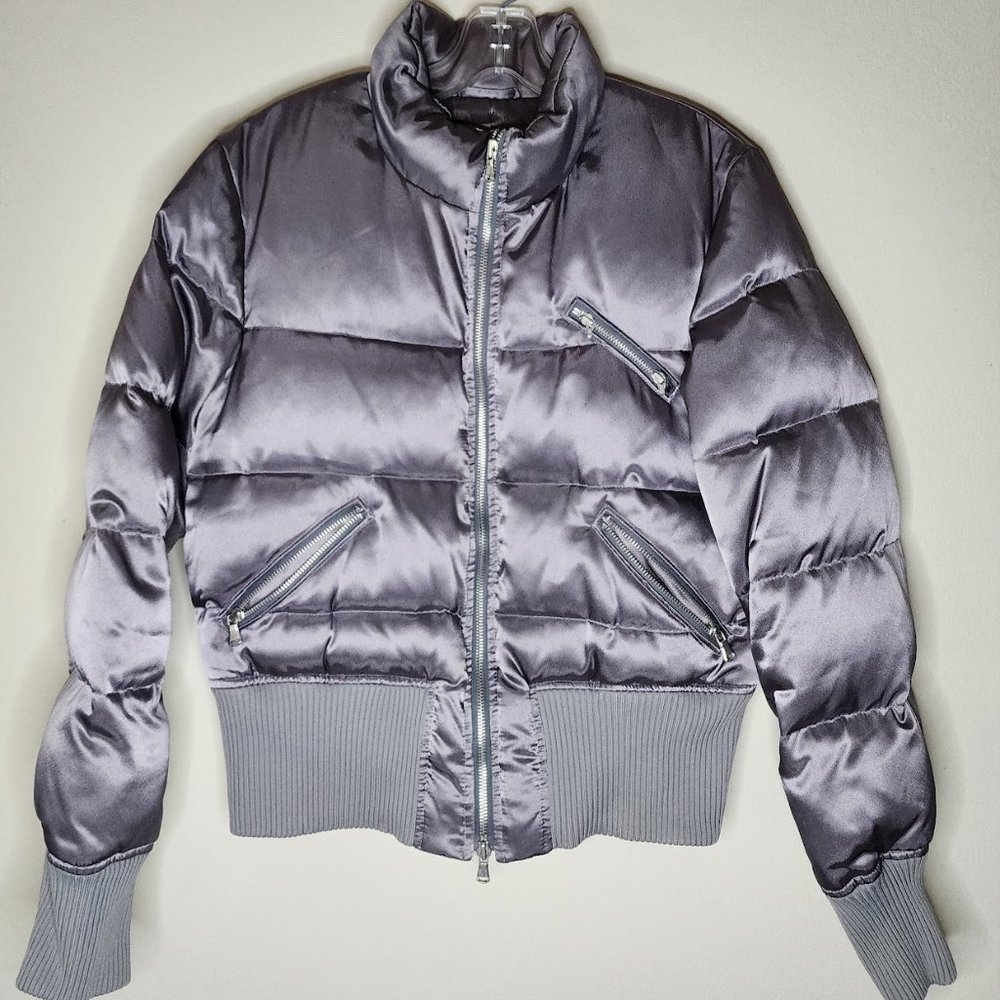 Express Puffed Silver-Grey Winter Jacket Size L W… - image 1